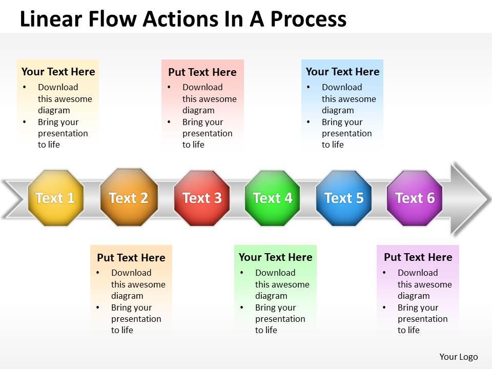 Business powerpoint templates linear flow ppt actions process sales slides Slide00