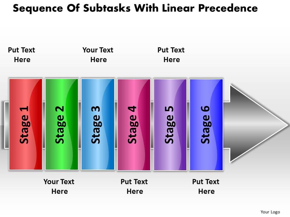 business_powerpoint_templates_sequence_of_subtasks_with_linear_precedence_sales_ppt_slides_Slide01