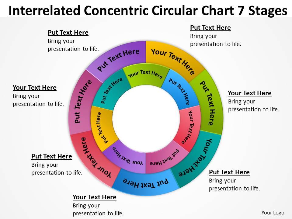 business_process_flowchart_concentric_circular_multicolored_7_stages_powerpoint_slides_Slide01