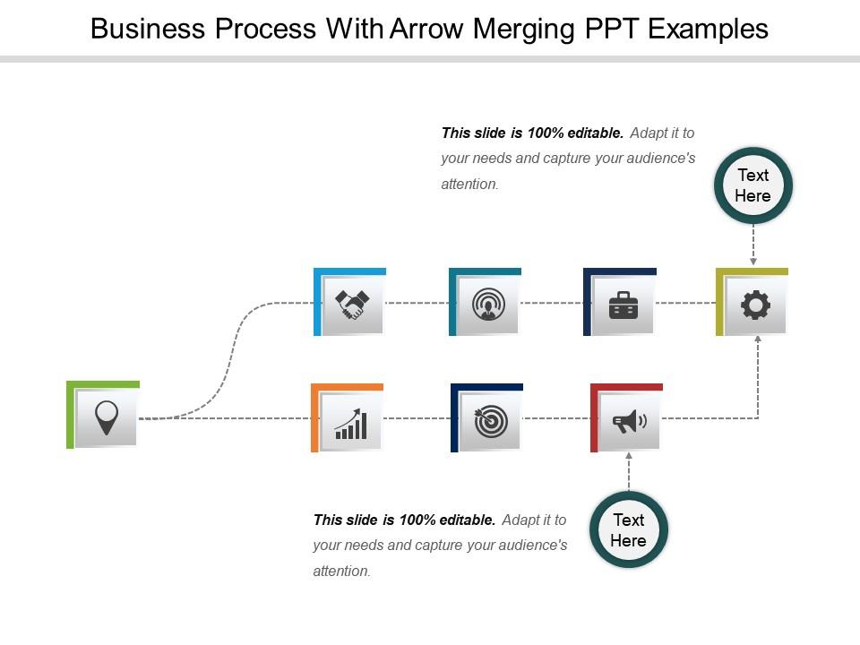Business process with arrow merging ppt examples Slide00