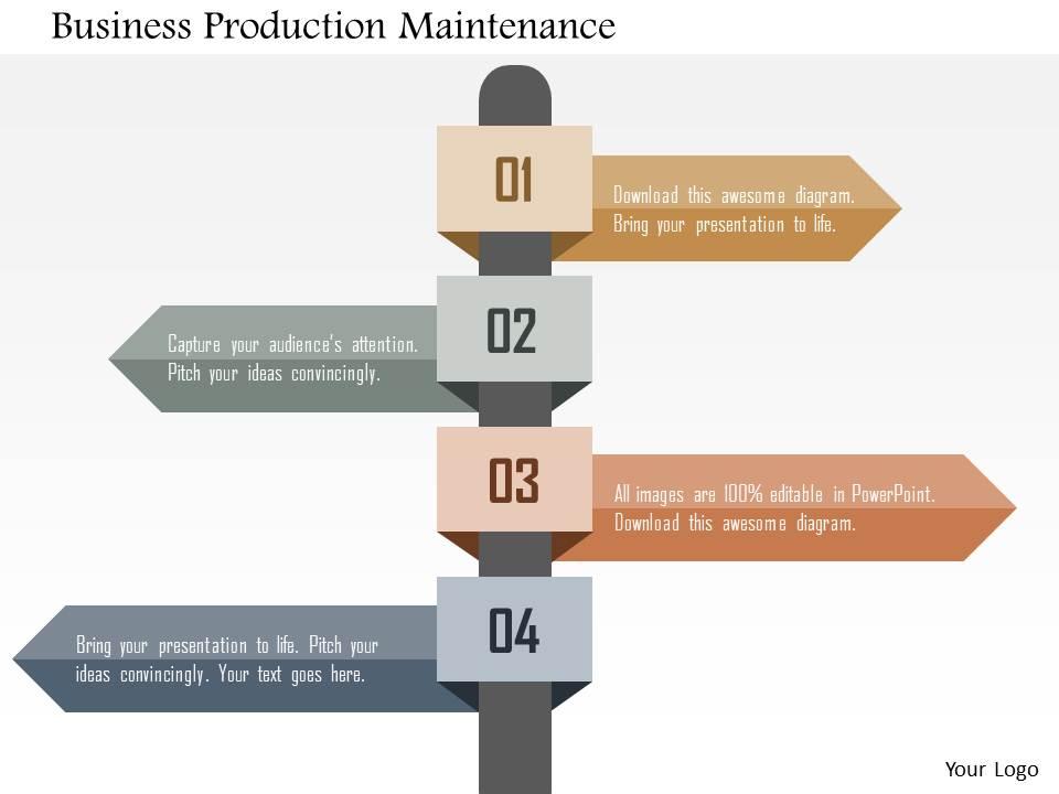 Business Production Maintenance Flat Powerpoint Design | PowerPoint ...