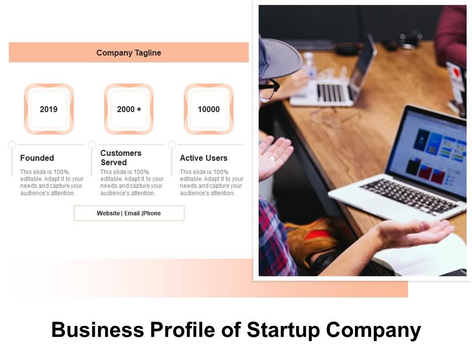 Business profile of startup company Slide01