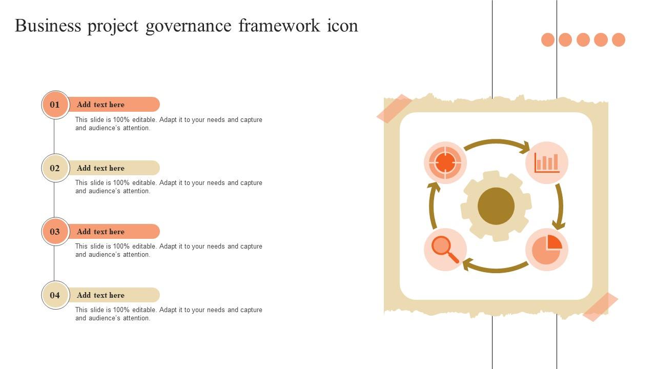 Business Project Governance Framework Icon PPT Sample
