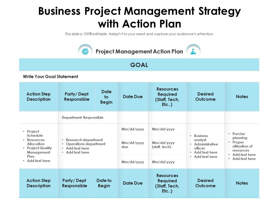 project management business plan examples