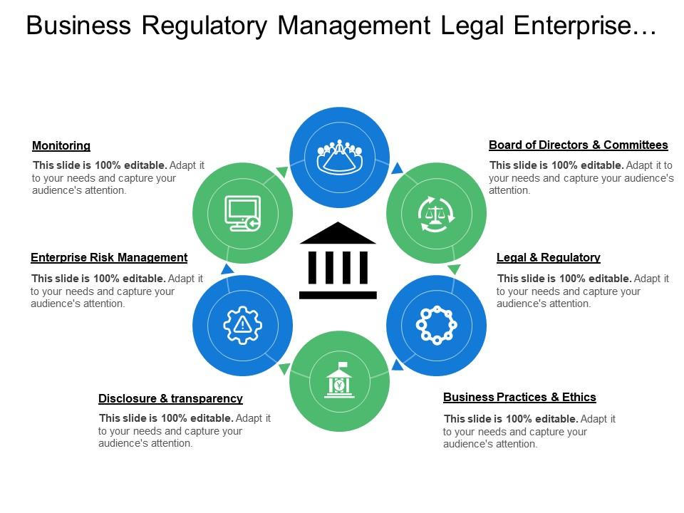 business_regulatory_management_legal_enterprise_governance_with_icons_Slide01