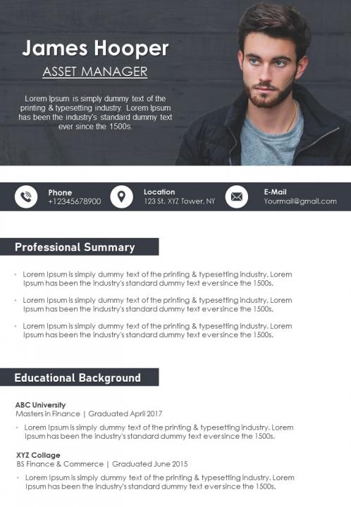 Business resume template for managers and executives cv download Slide01