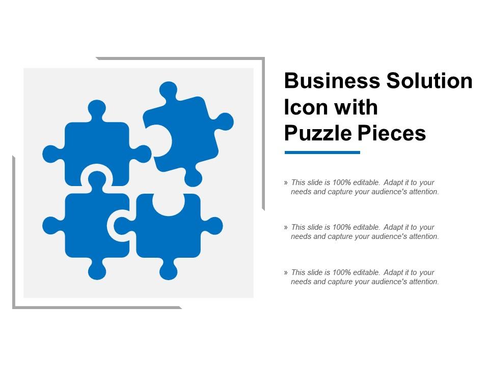 Business Solution Icon With Puzzle Pieces | PowerPoint Presentation ...