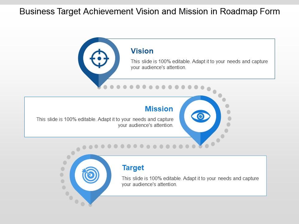 business_target_achievement_vision_and_mission_in_roadmap_form_Slide01
