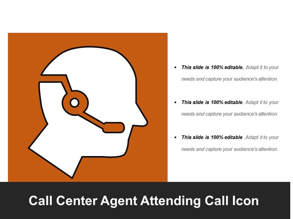 Call center agent attending call icon Slide01