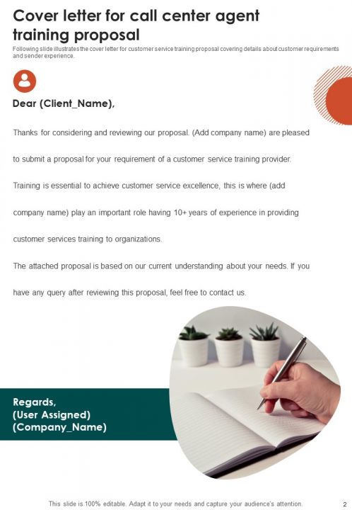 Call Center Agent Training Proposal Report Sample Example Document PPT ...
