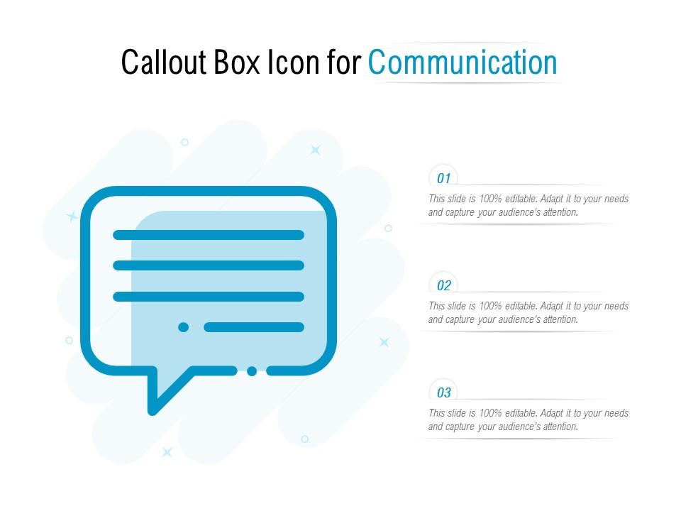 Callout Box Icon For Communication PowerPoint Templates Designs PPT