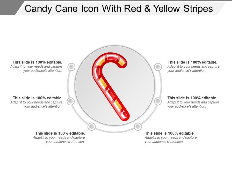 Candy cane icon with red and yellow stripes Slide01