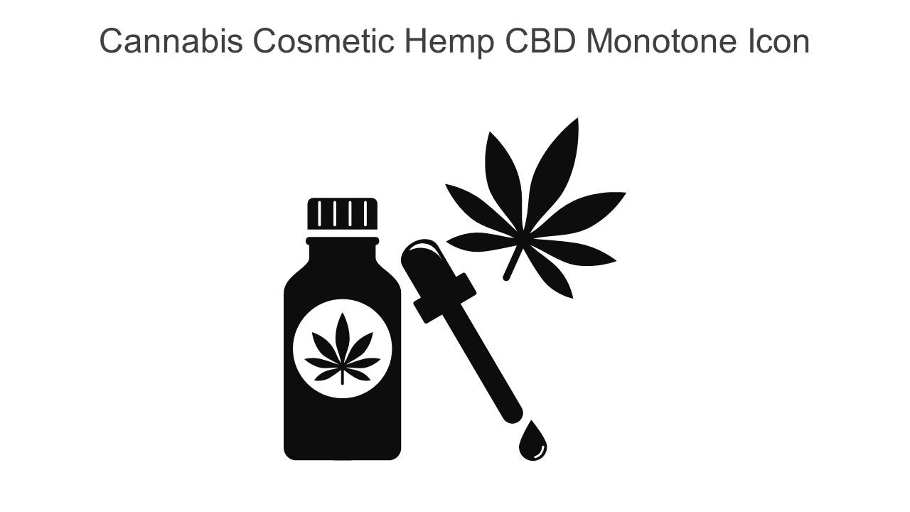Cannabis Cosmetic Hemp CBD Monotone Icon In Powerpoint Pptx Png And Editable Eps Format