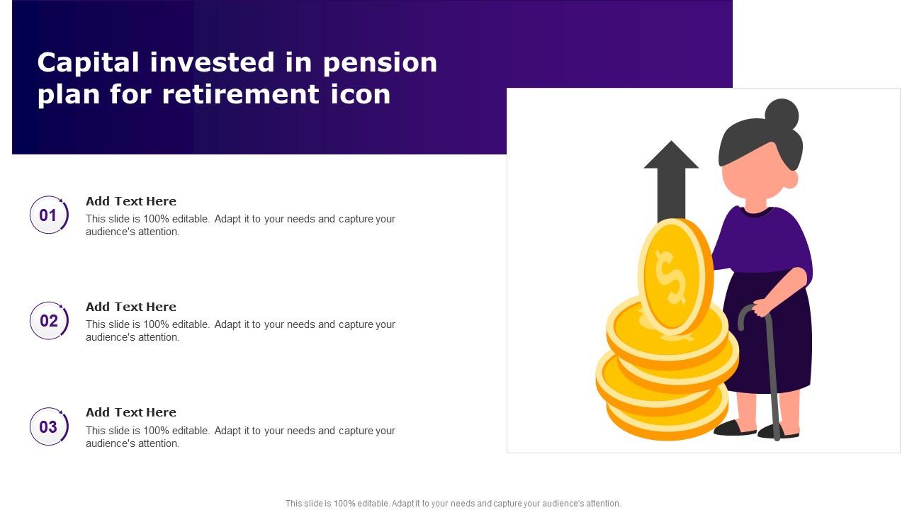 Capital Invested In Pension Plan For Retirement Icon