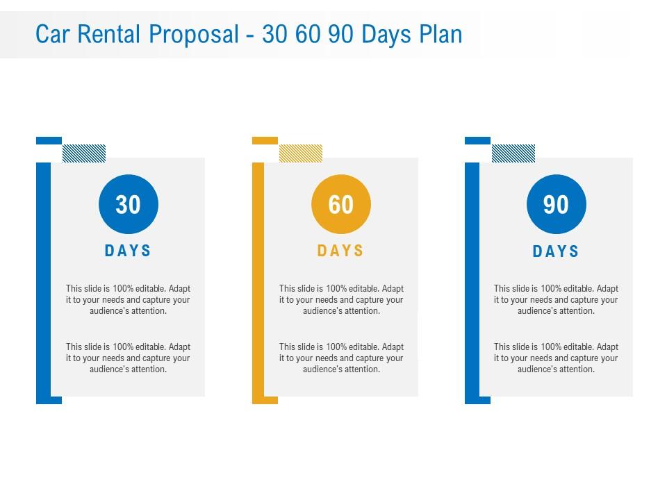 Car rental proposal 30 60 90 days plan ppt powerpoint presentation layouts clipart Slide00