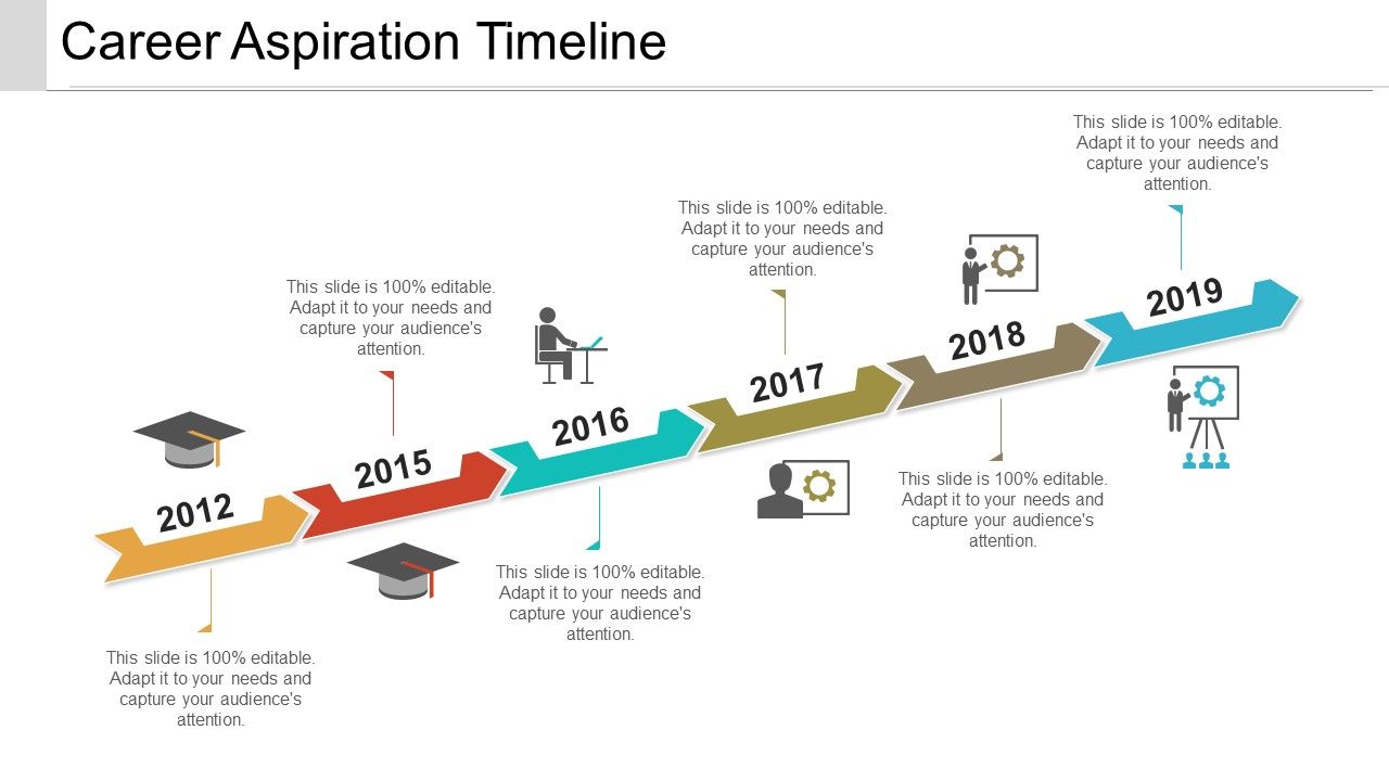 Career aspiration timeline powerpoint show Slide01