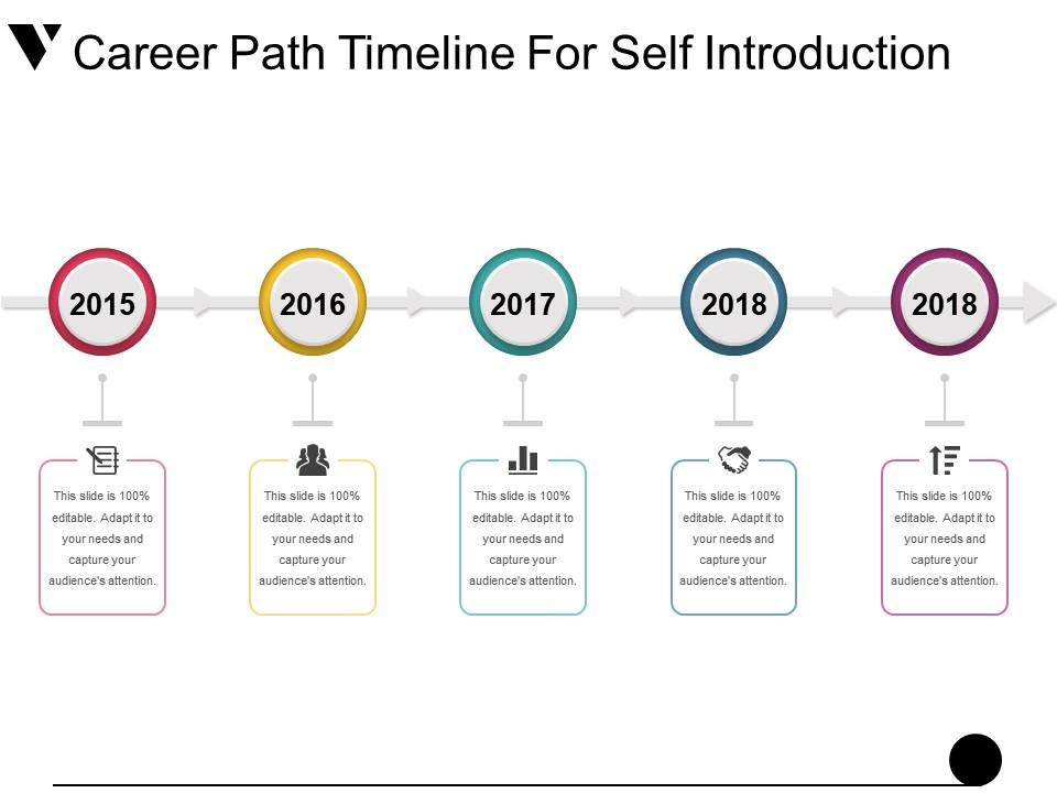 Career path timeline for self introduction powerpoint guide Slide01