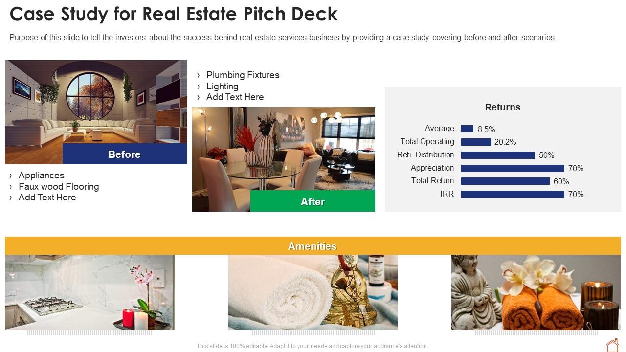 Case study for real estate pitch deck ppt powerpoint presentation file deck
