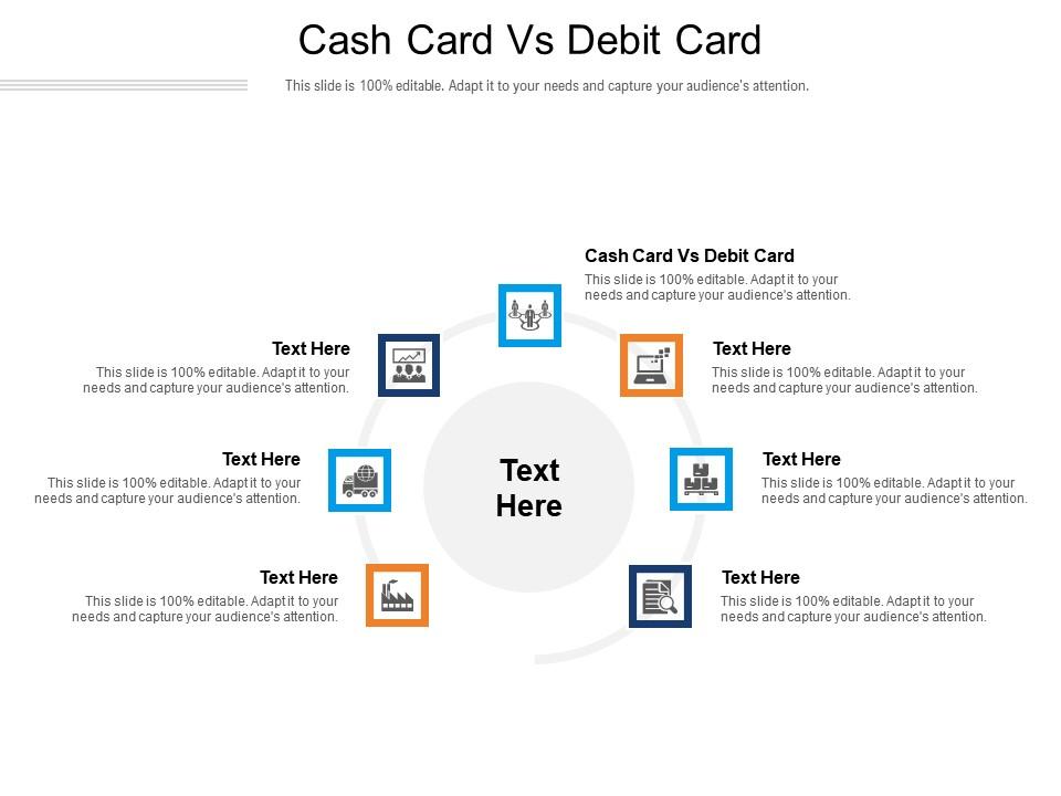 Cash card vs debit card ppt powerpoint presentation ideas design ideas cpb