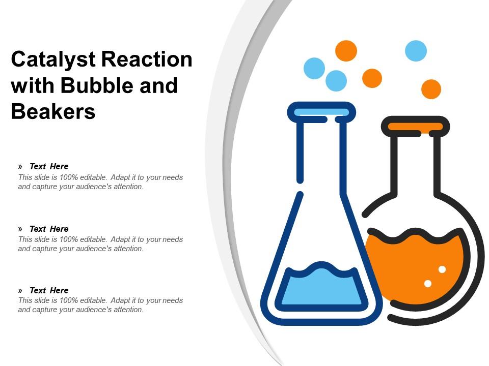 Catalyst Reaction With Bubble And Beakers Template Presentation