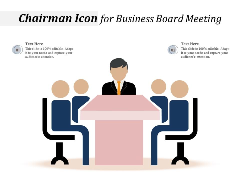 Chairman Icon For Business Board Meeting Presentation Graphics