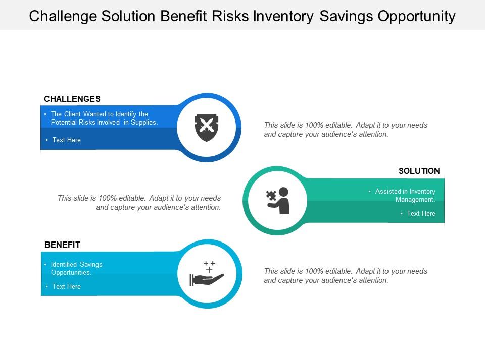 challenge_solution_benefit_risks_inventory_savings_opportunity_Slide01