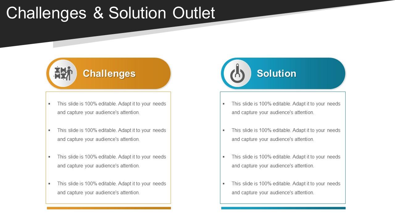 Challenges and solution outlet powerpoint templates
