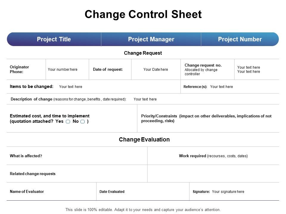 Change Control Sheet Ppt Powerpoint Presentation Structure | PowerPoint ...