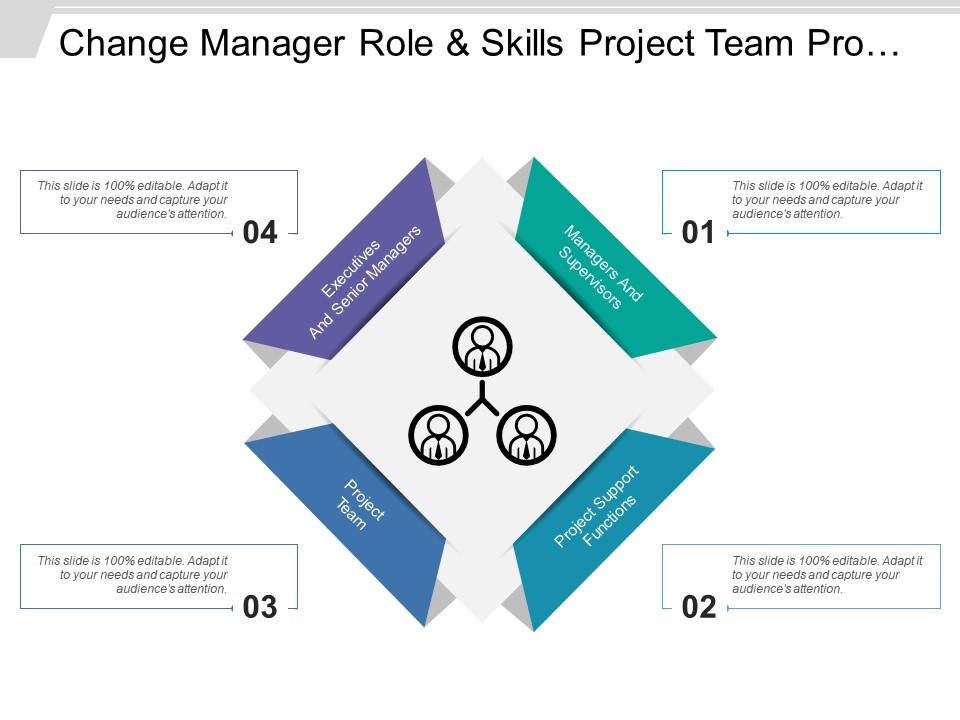 Change manager role and skills project team project support functions Slide00