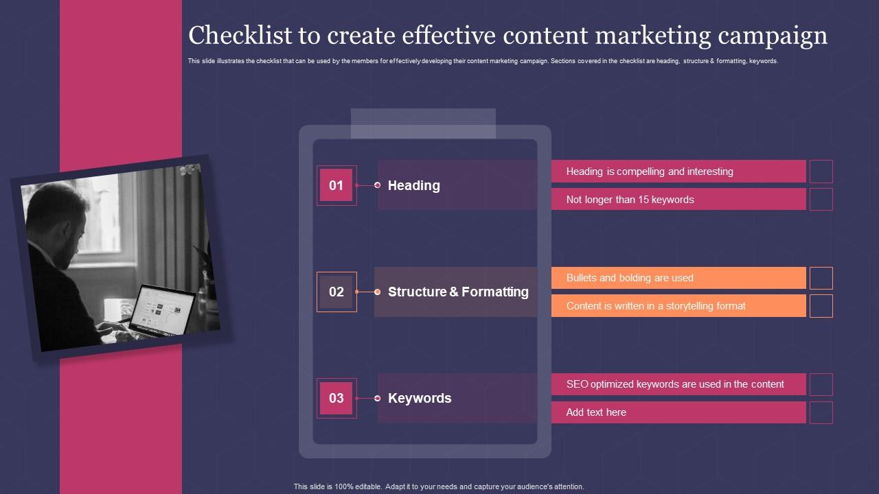 Checklist To Create Effective Content Marketing Campaign Guide For Checklist To Create Effective Content Marketing Campaign Guide For