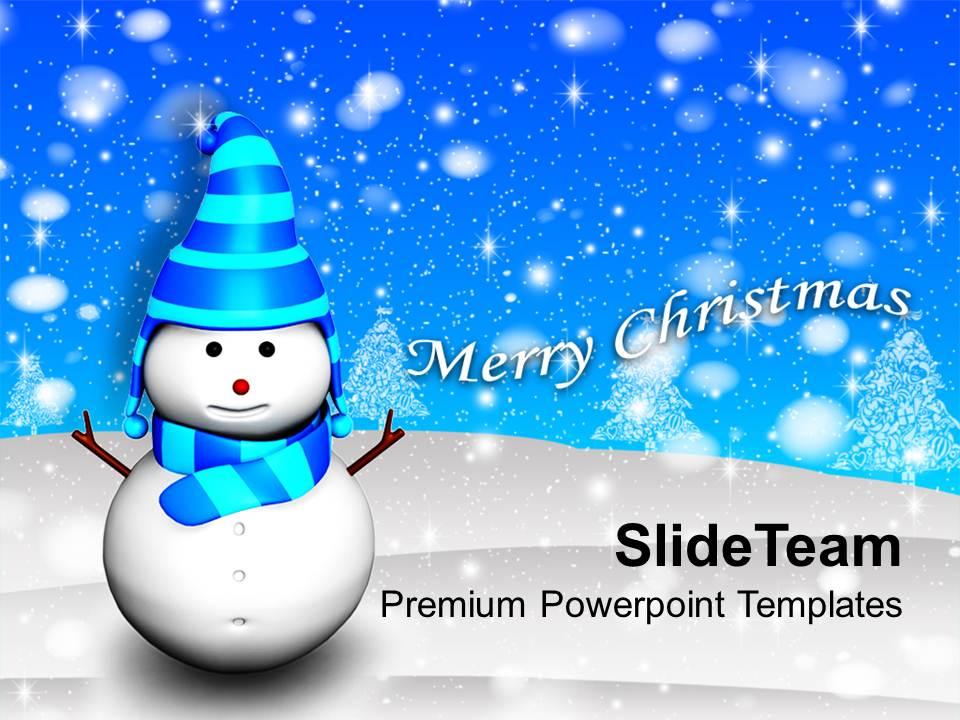 Christmas ornament 3d snowman holidays powerpoint templates ppt backgrounds for slides Slide01
