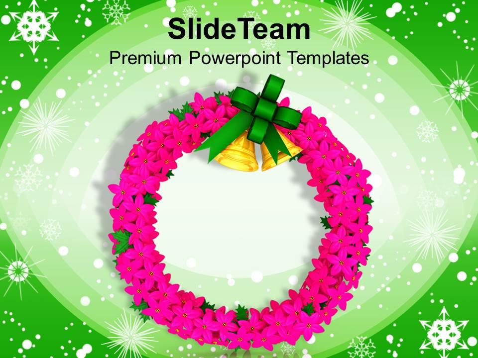 Christmas sermons clip art wreath decoration festival powerpoint templates backgrounds for slides Slide01