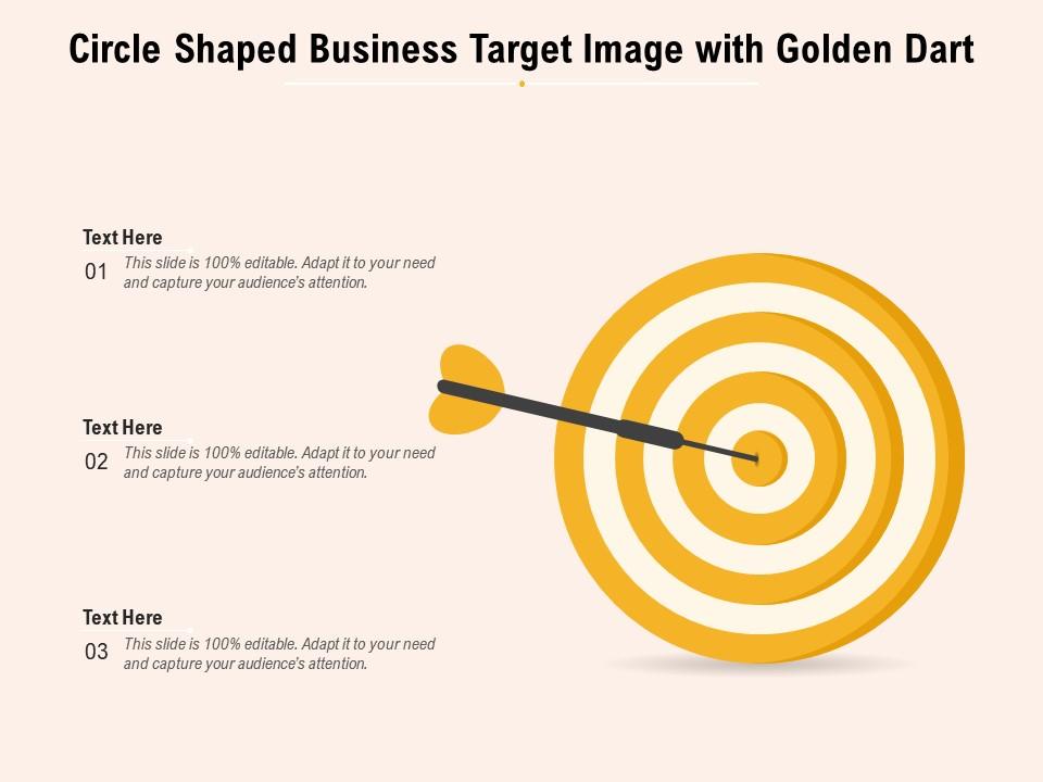 Circle shaped business target image with golden dart