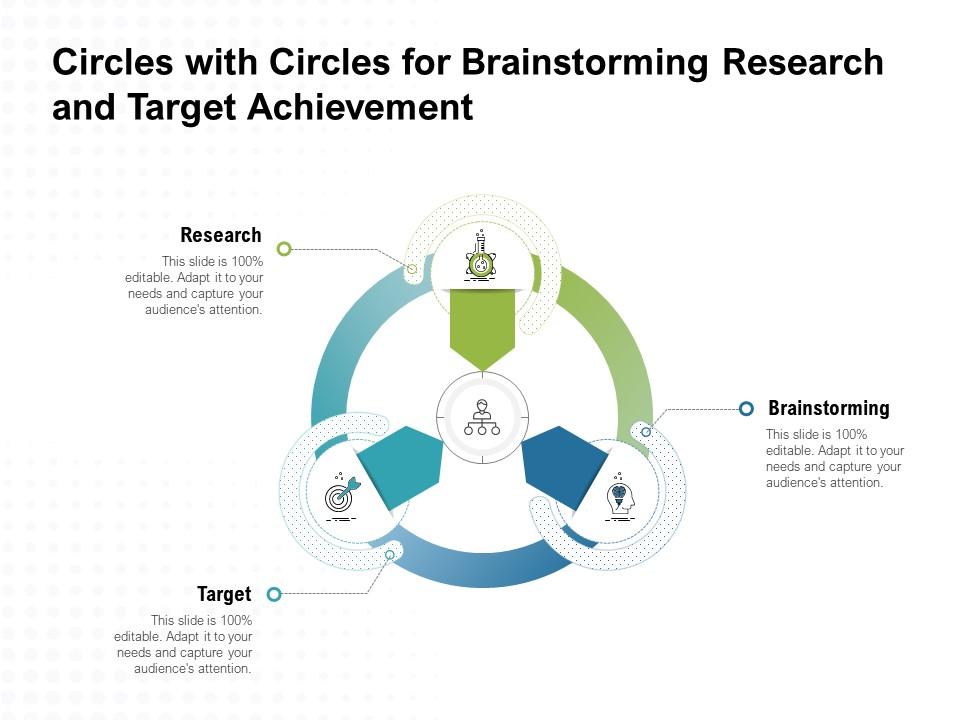 Circles with circles for brainstorming research and target achievement Slide01
