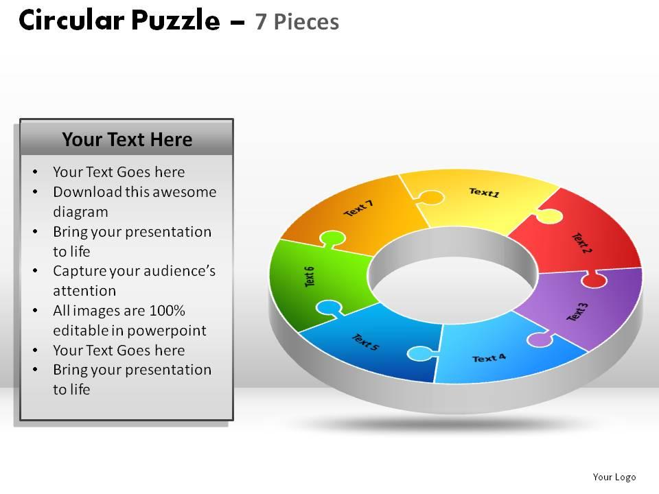 Circular Puzzle 7 Pieces Powerpoint Slides | PowerPoint Presentation ...