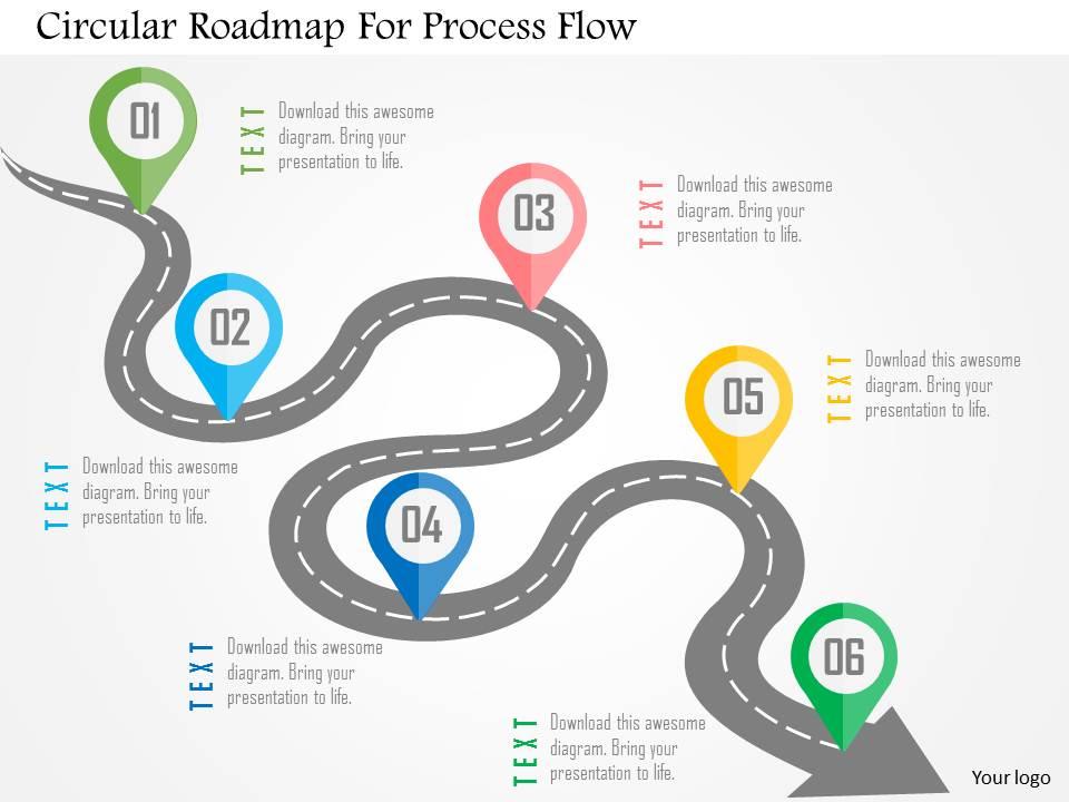 circular_roadmap_for_process_flow_flat_powerpoint_design_Slide01