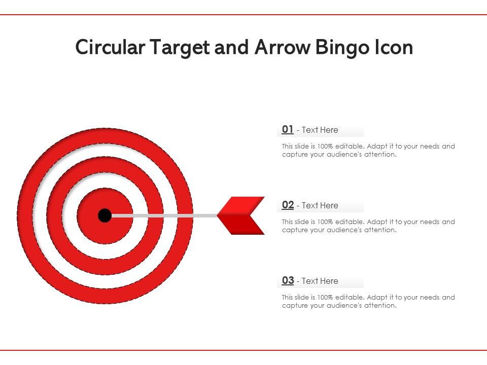 Circular target and arrow bingo icon