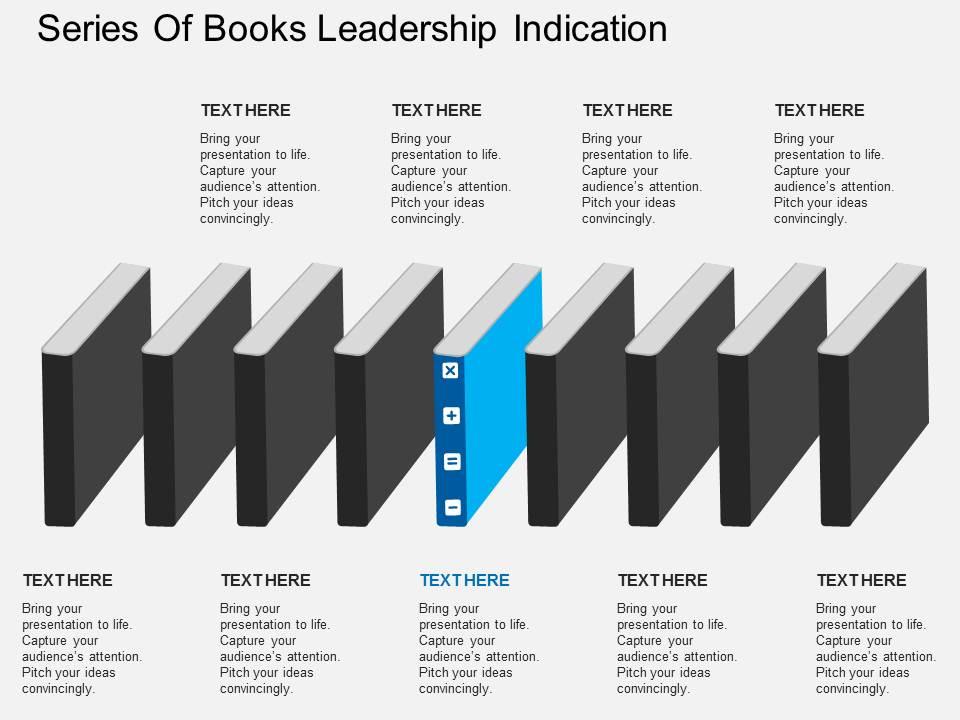 cl_series_of_books_leadership_indication_flat_powerpoint_design_Slide01