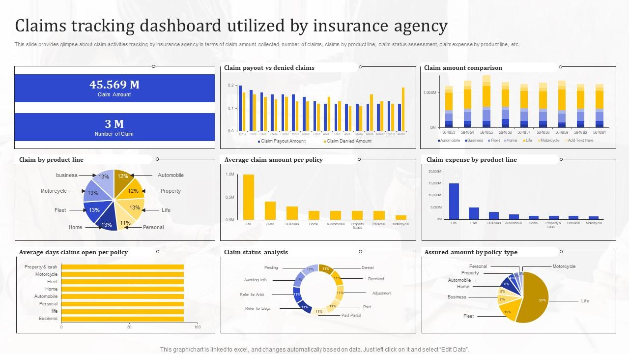 Claims Tracking Dashboard Utilized Insurance Agency Business Plan