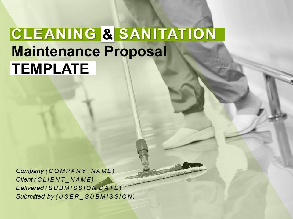Cleaning And Sanitation Maintenance Proposal Template Powerpoint Presentation Slides Slide01