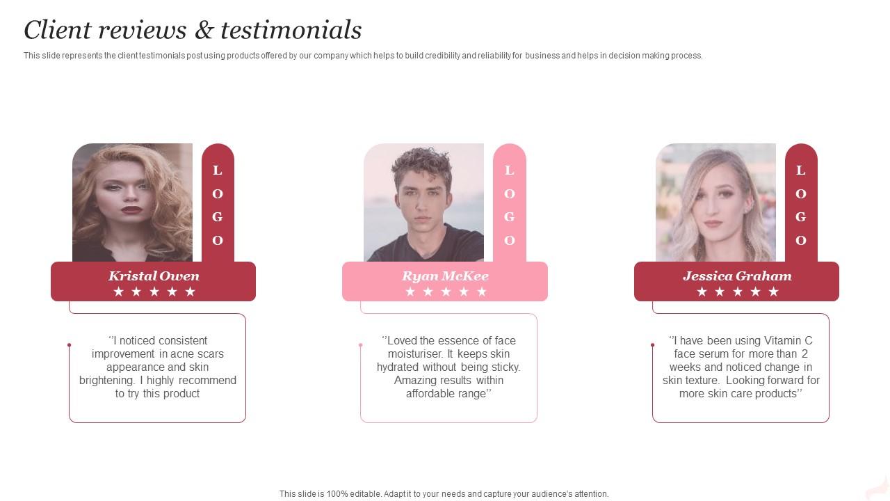 Client Reviews And Testimonials Beauty And Personal Care Company Profile Slide01