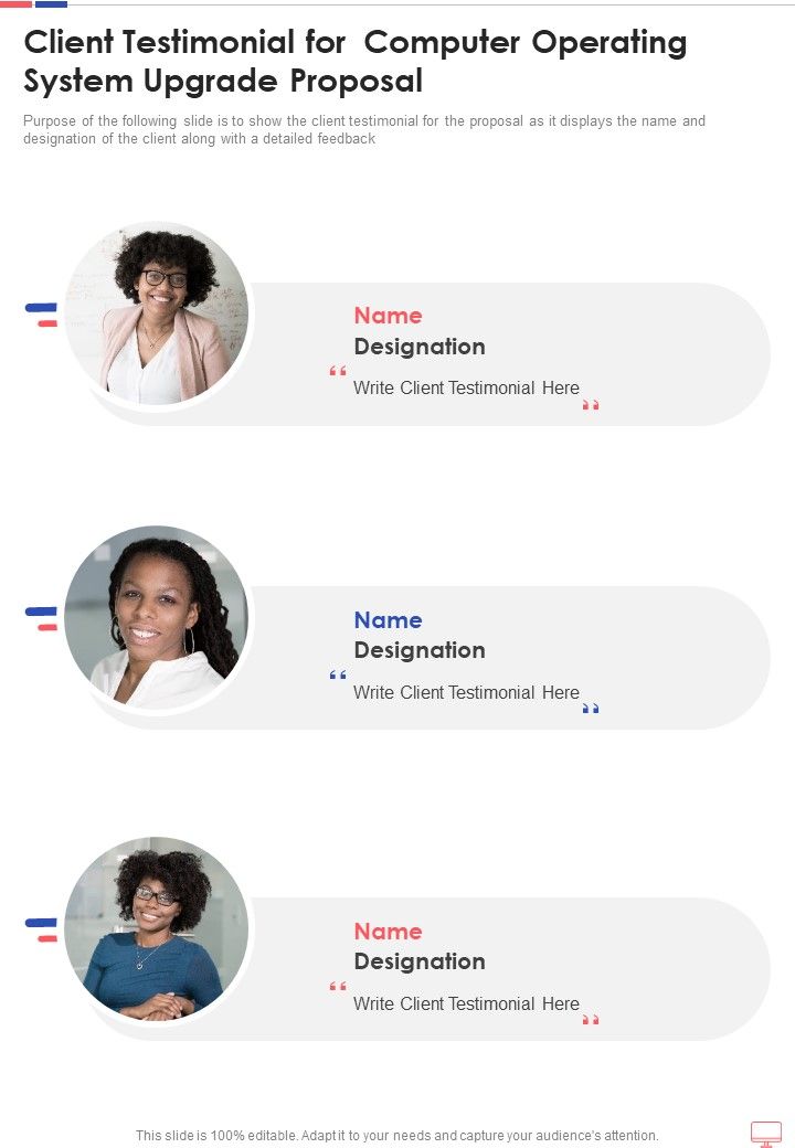 Client Testimonial For Computer Operating System Upgrade One Pager Sample Example Document
