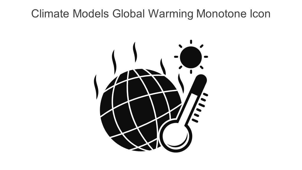 Climate Models Global Warming Monotone Icon In Powerpoint Pptx Png And Editable Eps Format