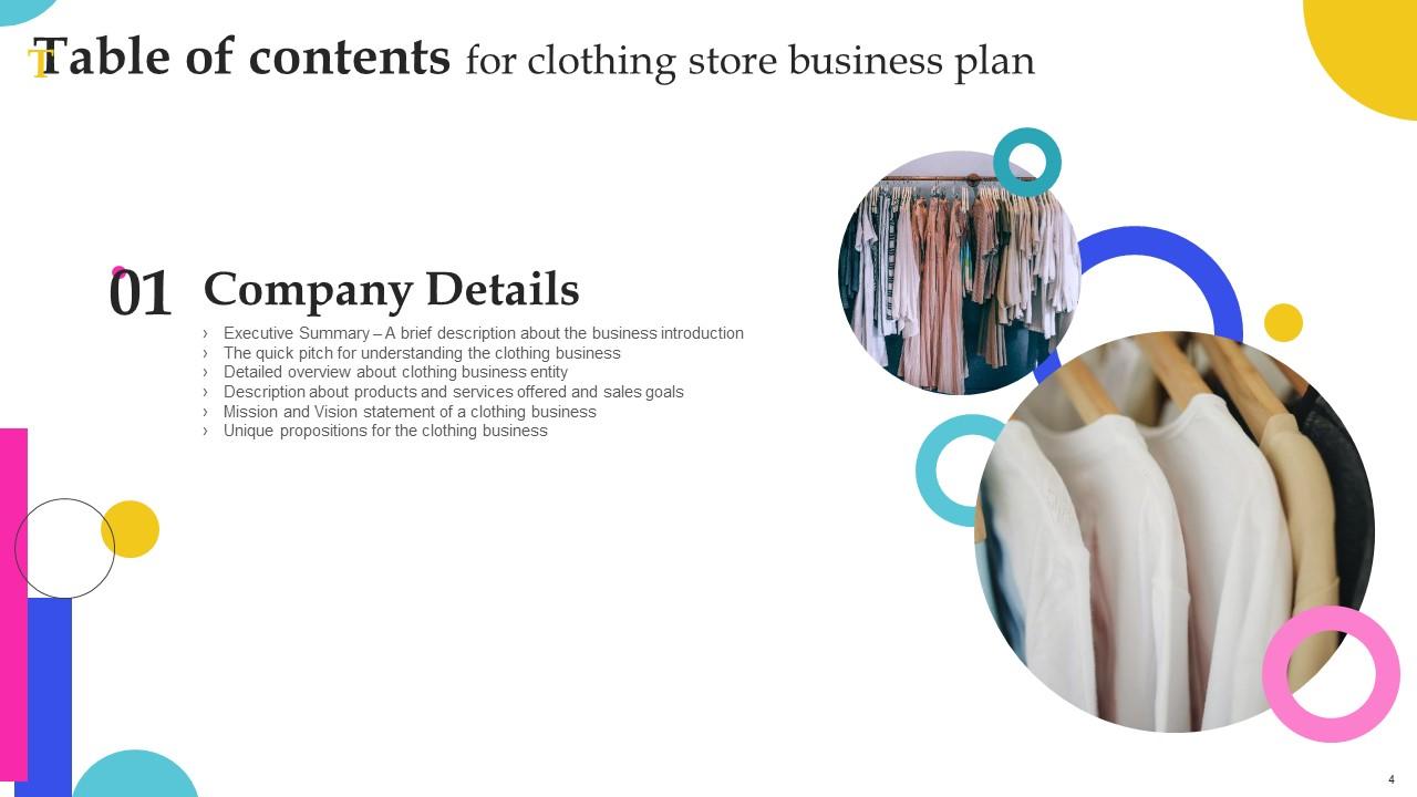 business plan on clothing store ppt