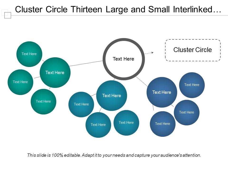 Cluster circle thirteen large and small interlinked circles Slide01