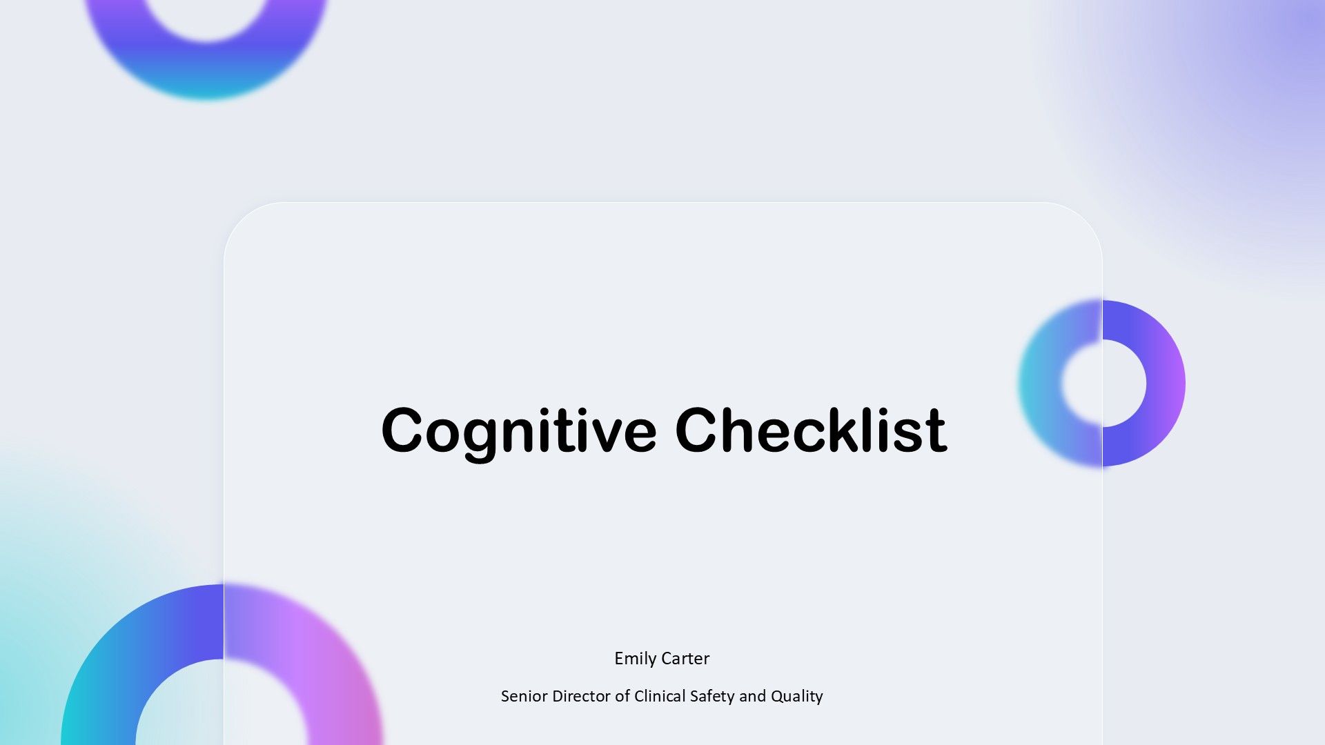 Cognitive Checklist PPT Template VA Cognitive Checklist PPT Template VA