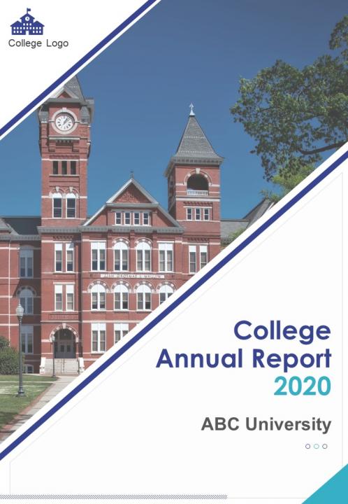 College annual report pdf doc ppt document report template Slide01