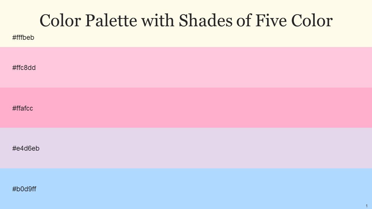 Color Palette With Five Shade Buttery White Pastel Pink Carnation Pink Snuff Anakiwa Slide01