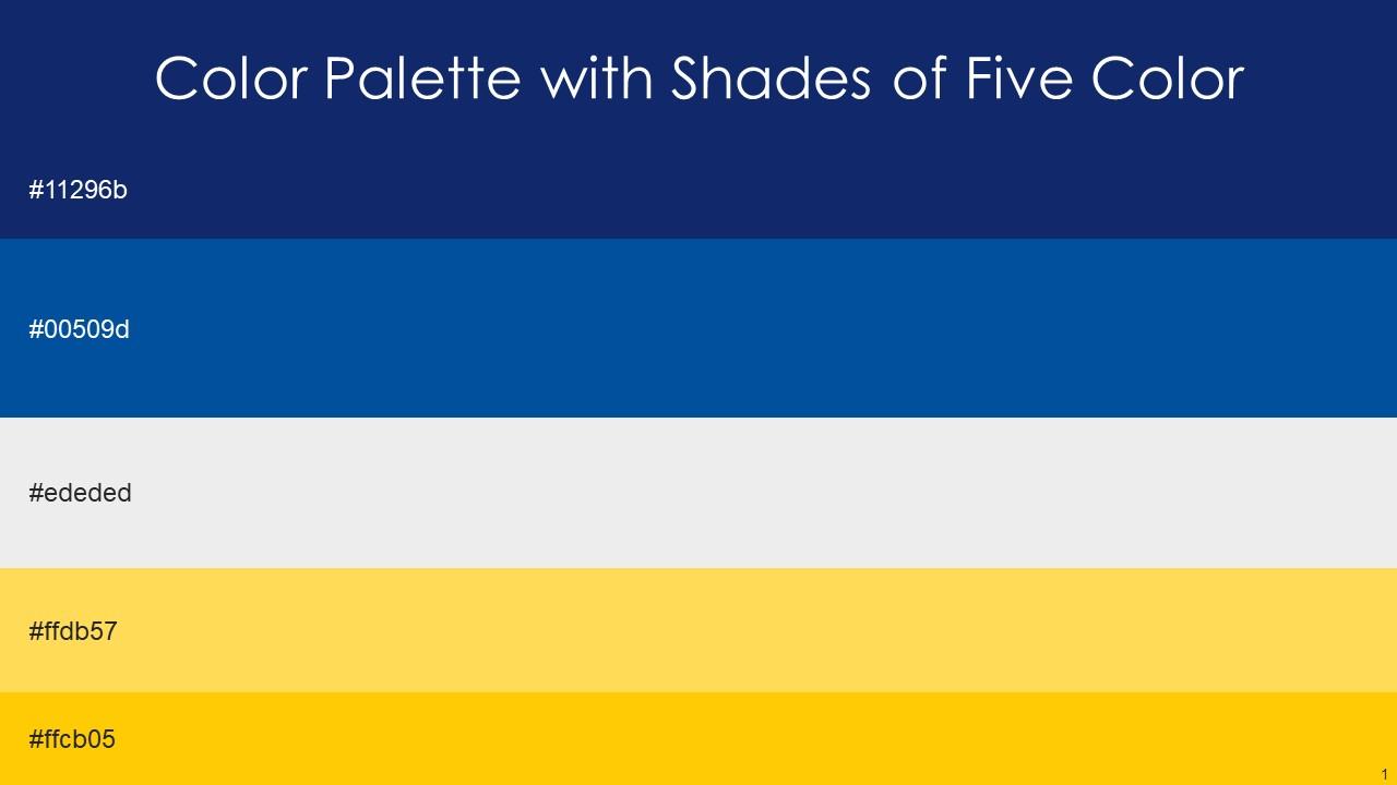 Color Palette With Five Shade Prussian Blue Deep Koamaru Gallery