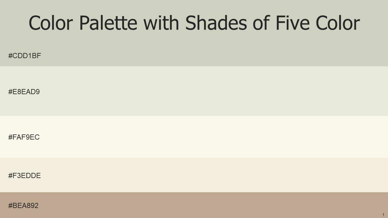 Color Palette With Five Shade Foggy Gray Satin Linen Bianca Merino